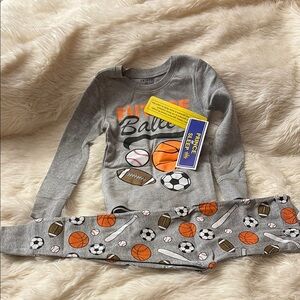 Gray and Orange Sports Pajama Set